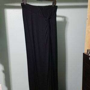 Black maxi skirt with slit